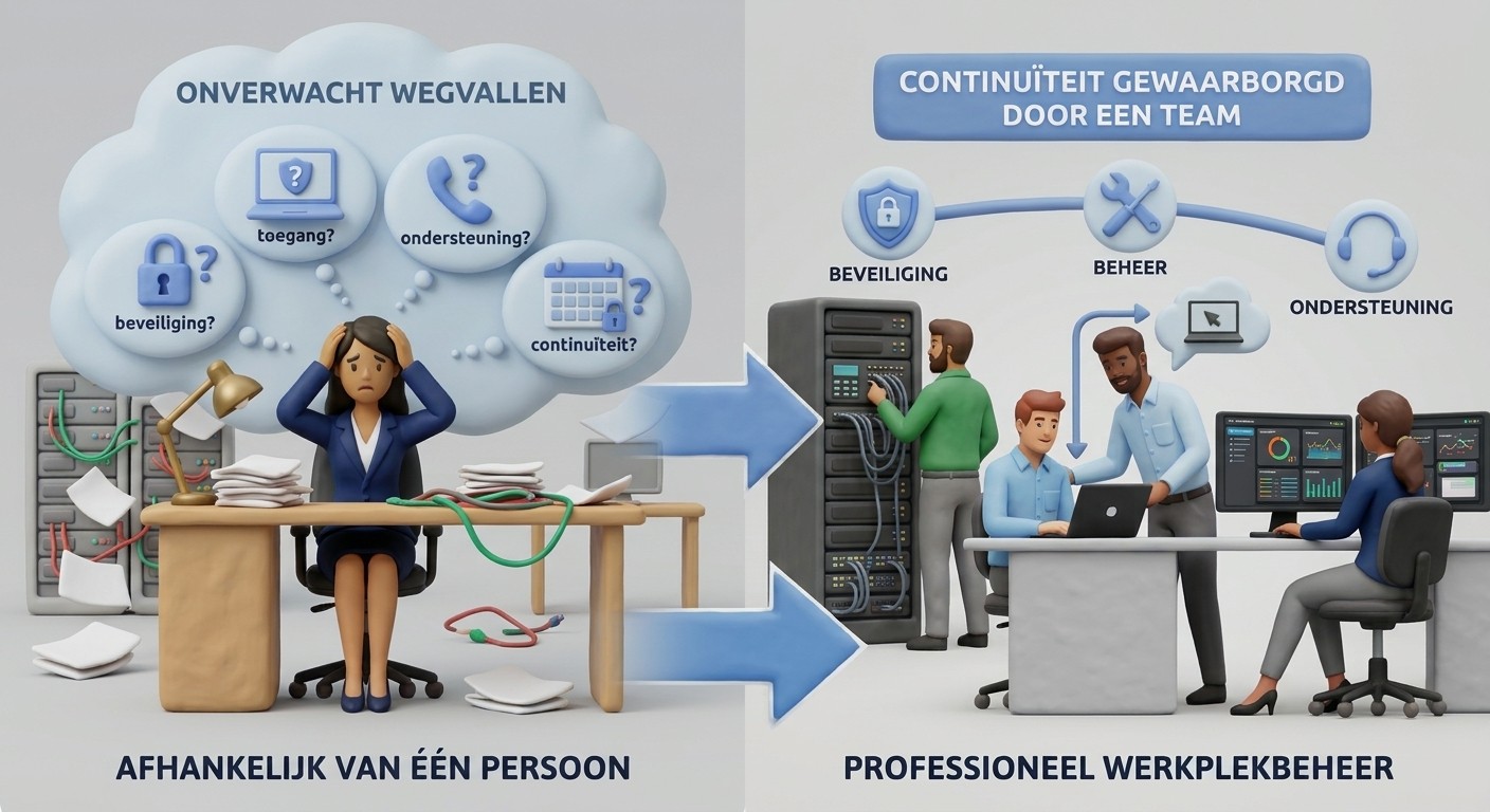 Van afhankelijk van een persoon naar professioneel werkplekbeheer